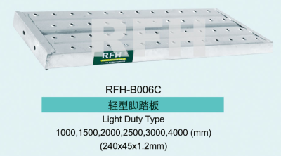 Tablón de andamio de servicio liviano