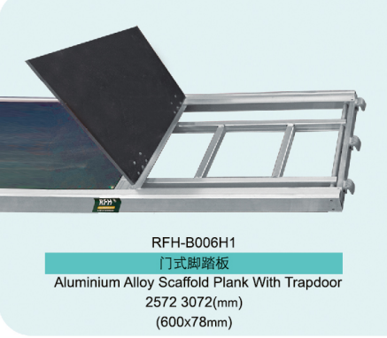 Prancha de andaime em liga de alumínio com alçapão