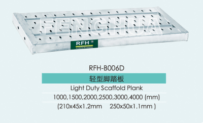 Prancha de andaime para serviços leves